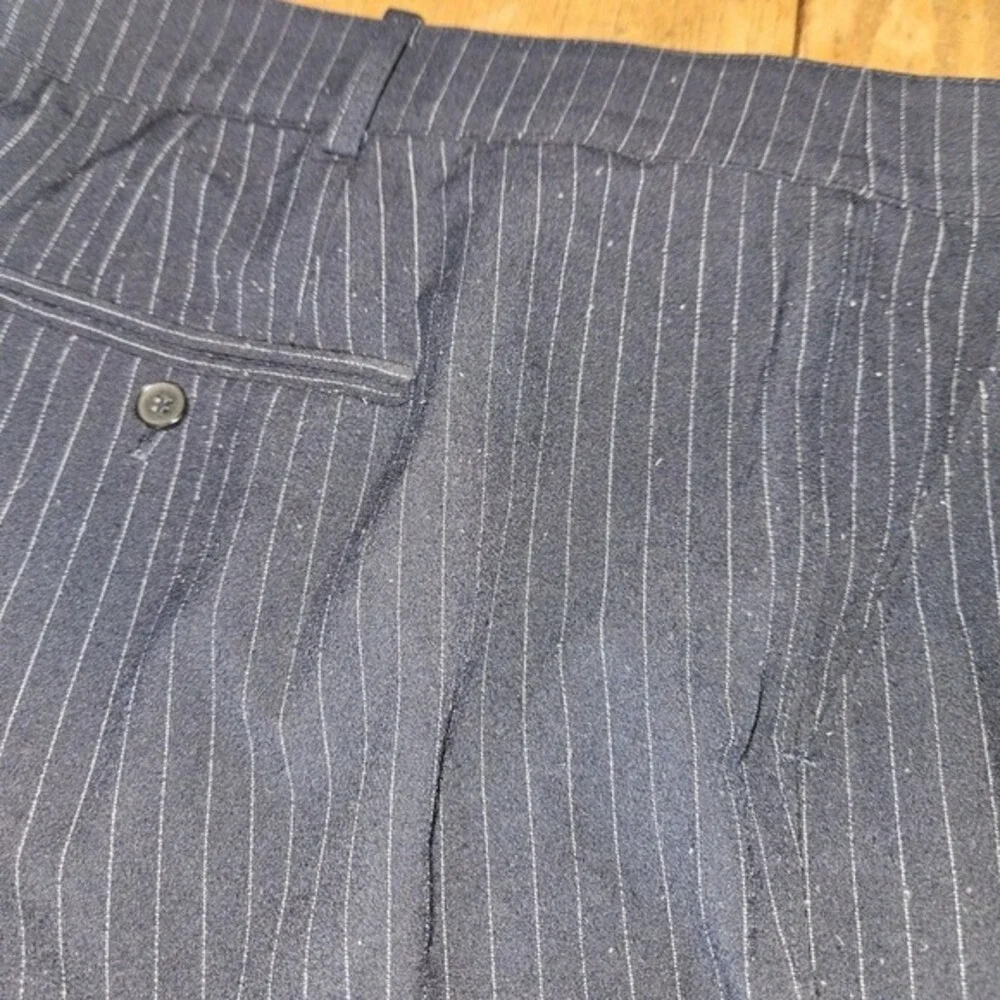 Lane Bryant 18 Black Silver Pinstripe Wide Leg Dress Pants Stretch‎ Career